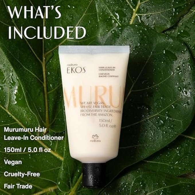 Natura - EKOS MURUMURU LEAVE-IN CONDITIONER - LEAVE-IN - 24HR ANTI-FRIZZ ACTION - MAKES STYLING EASIER - DETANGLES HAIR - REPAIRS SPLIT ENDS - 100% VEGAN - CRUELTY FREE - 150ML - Image 3